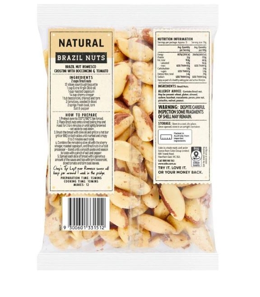 Hạt hạch Coles natural brazil nuts 400g