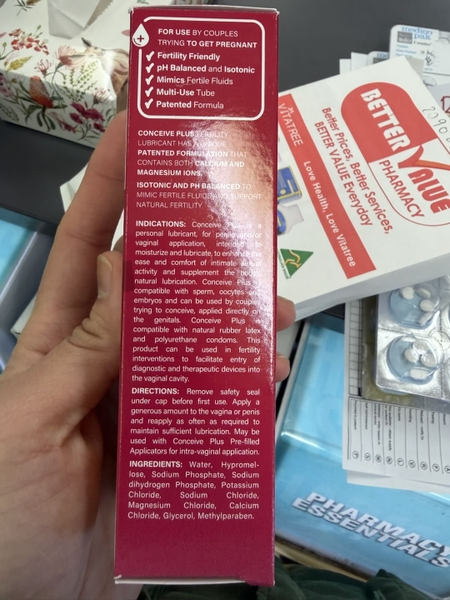Gel bôi trơn hỗ trợ sinh sản Conceive Plus Fertility Lubricant
