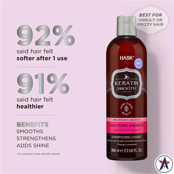 Dầu gội làm mượt tóc Hask Keratin Protein Smoothing Shampoo 355ml