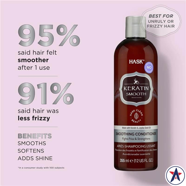 Dầu xả làm mượt tóc Hask Keratin Protein Smoothing Conditioner 355ml