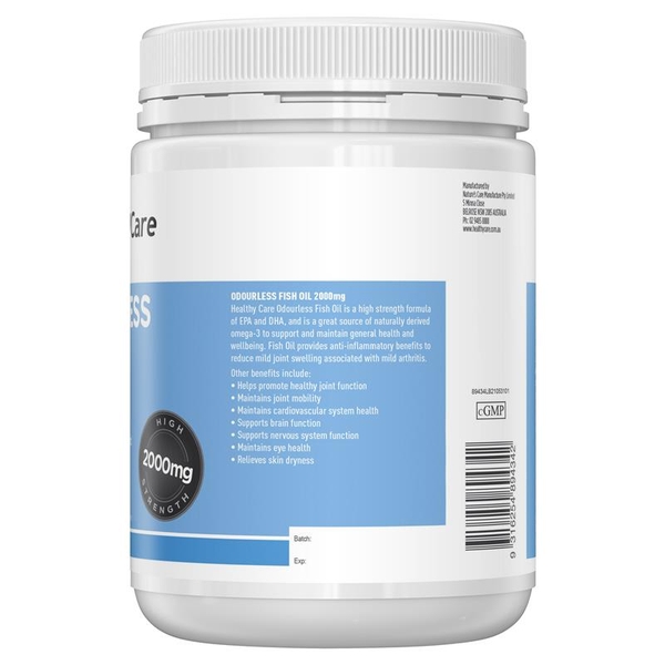 Dầu cá không mùi Healthy Care Odourless Fish Oil 2000mg