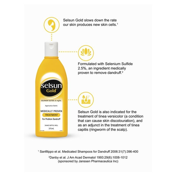 Dầu gội trị gàu Selsun Gold Medically Proven Treatment