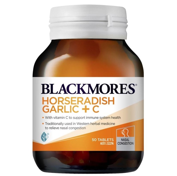 Viên Blackmores Horseradish Garlic + C giảm cảm lạnh, tăng đề kháng