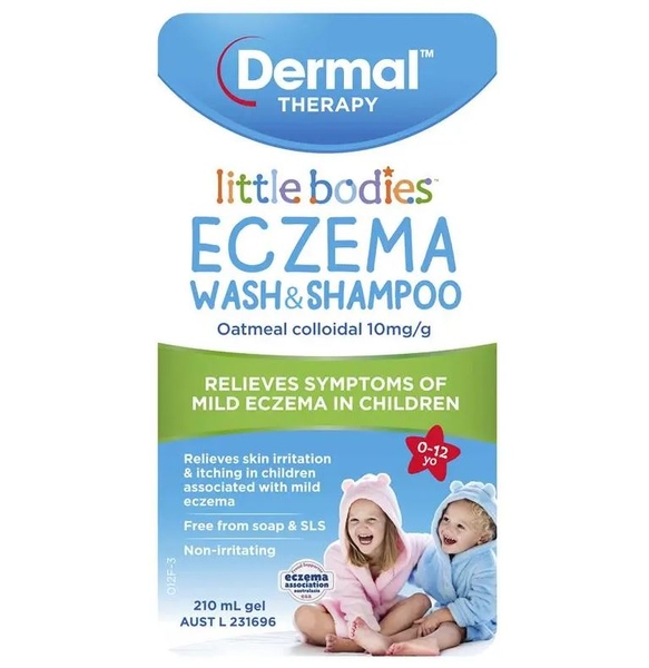 Sữa tắm gội cho bé bị chàm sữa Dermal Therapy Little Bodies Eczema Wash & Shampoo 210ml