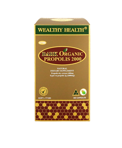 Viên uống keo ong hữu cơ Wealthy Health Dark Organic Propolis 2000mg
