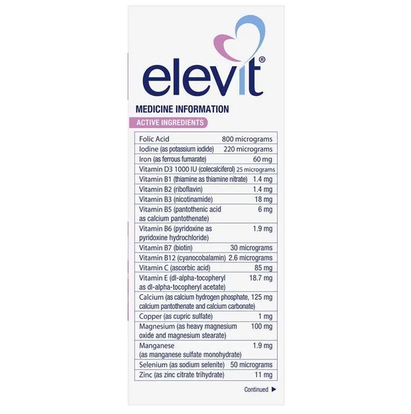 Elevit bầu Úc Pre-conception & Pregnancy Multivitamin