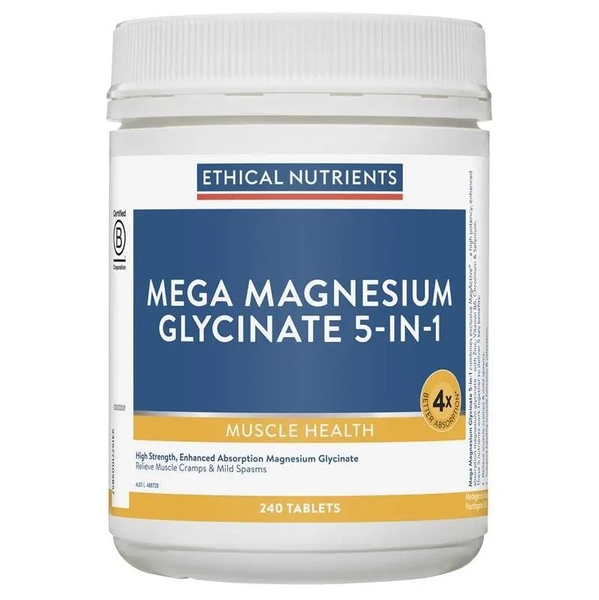 Viên uống bổ sung Magie hỗ trợ cơ bắp Ethical Nutrients Mega Magnesium Glycinate 5-in-1