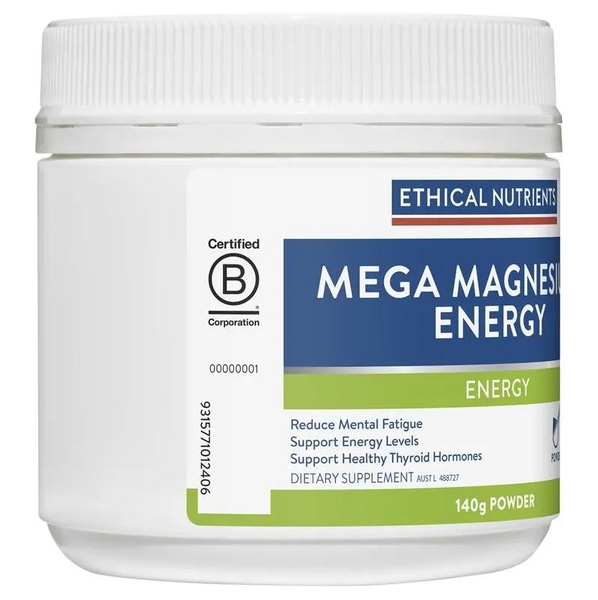 Bột uống giảm mệt mỏi Ethical Nutrients Mega Magnesium Energy 140g