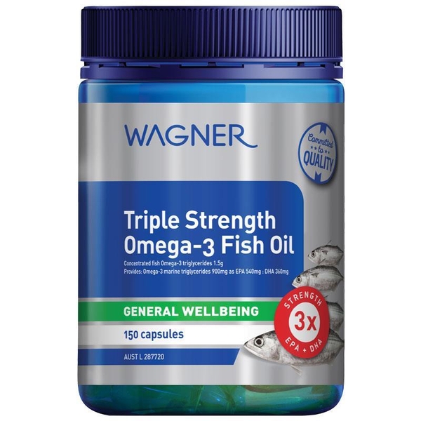Dầu cá hàm lượng cao Wagner Triple Strength Omega-3 Fish Oil 150 viên