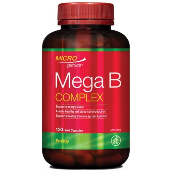 Viên uống bổ sung vitamin B tổng hợp Microgenics Mega B 120 viên [Pre-order]