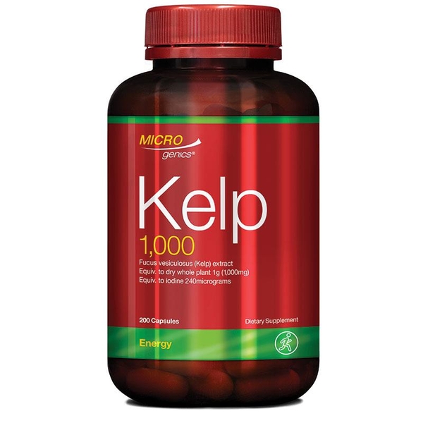 Viên uống tảo bẹ hỗ trợ tuyến giáp Microgenics Kelp 1,000mg 200 viên