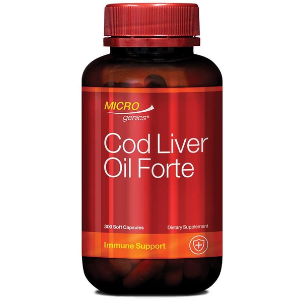 Viên uống dầu gan cá tuyết Microgenics Cod Liver Oil Forte 250mg 300 viên [Pre-order]
