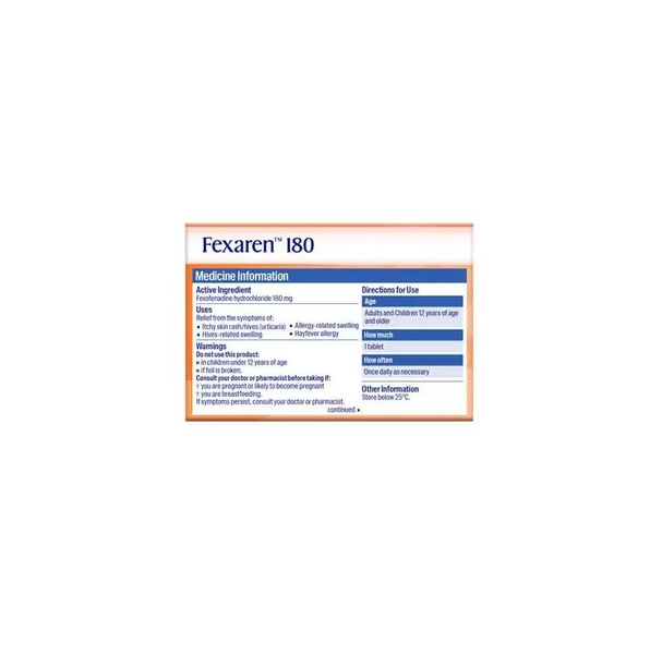 Viên uống chống dị ứng Fexaren 180mg