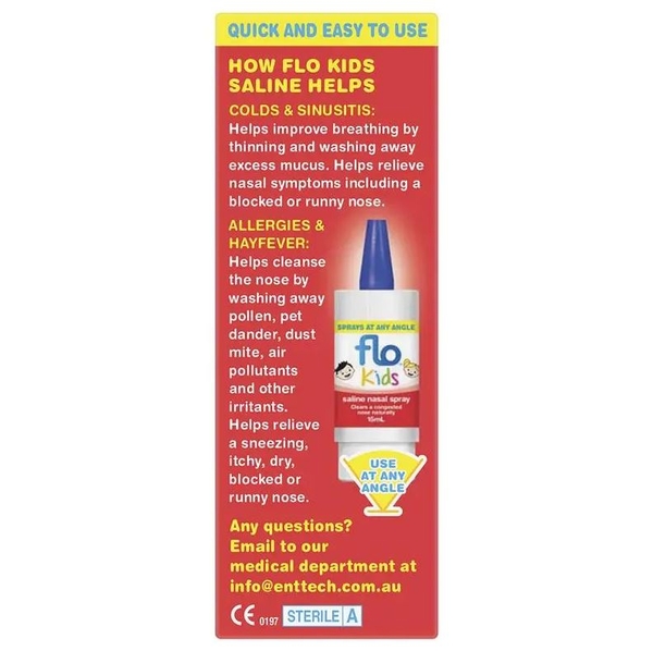 Xịt mũi nước muối sinh lý cho trẻ em Flo Kids Saline Spray Twin Pack
