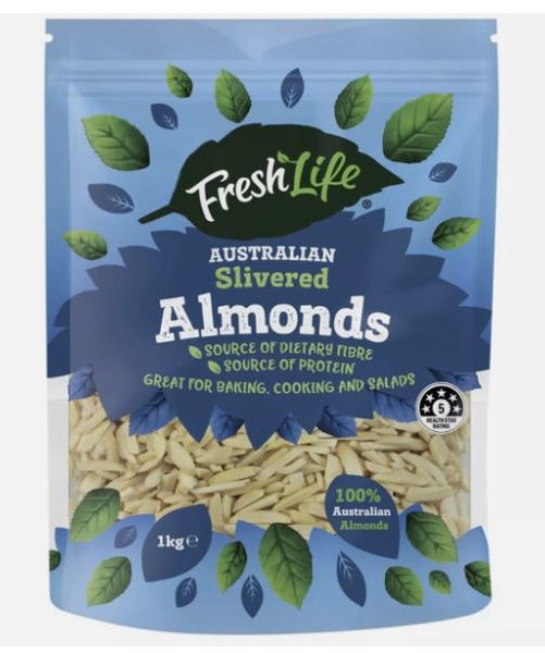 Hạt hạnh nhân Úc cắt sợi FreshLife Slivered Almonds 1kg