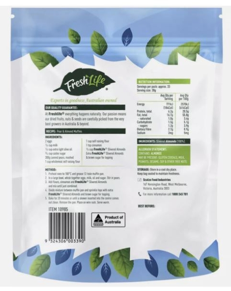 Hạt hạnh nhân Úc cắt sợi FreshLife Slivered Almonds 1kg