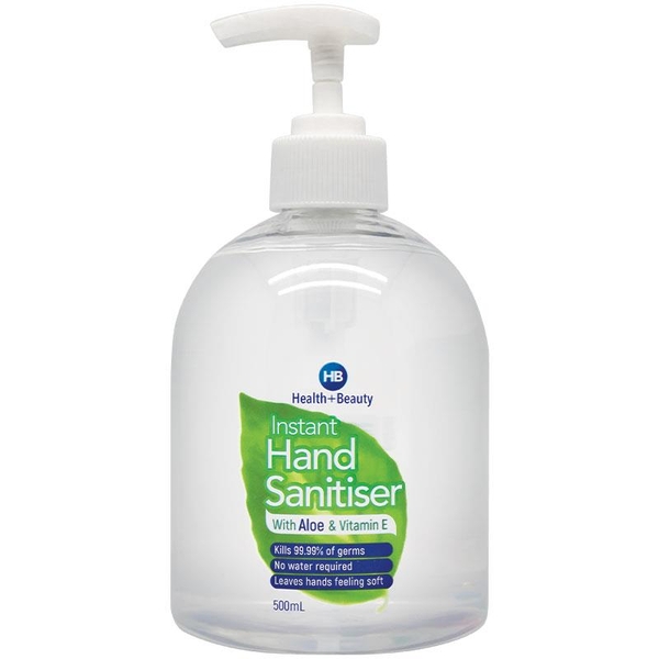 Gel rửa tay Health & Beauty Hand Sanitiser Aloe & Vitamin E 500ml