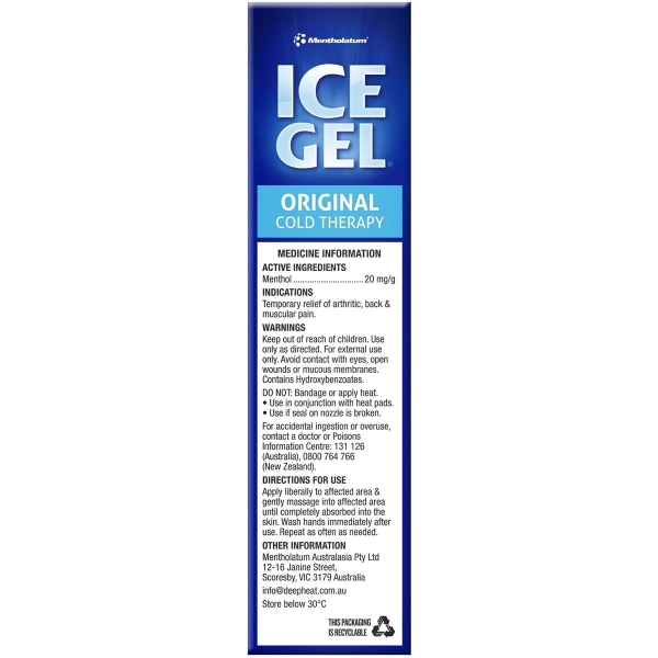 Gel xoa bóp Mentholatum Ice Gel Original Cold Therapy 100g