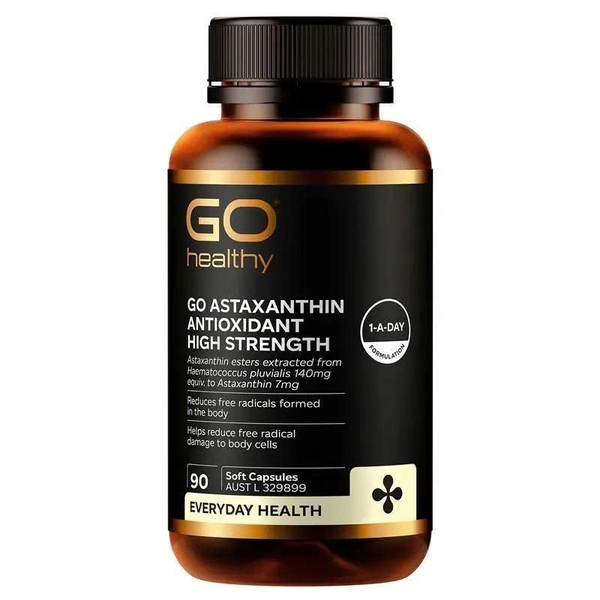 Viên uống chống oxy hóa Go Healthy Astaxanthin Antioxidant High Strength 90 viên