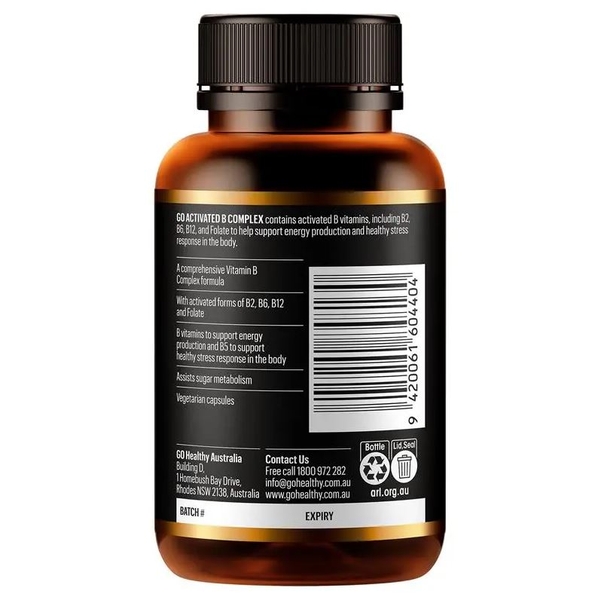 Viên uống bổ sung Vitamin B Go Healthy Activated B Complex 60 viên