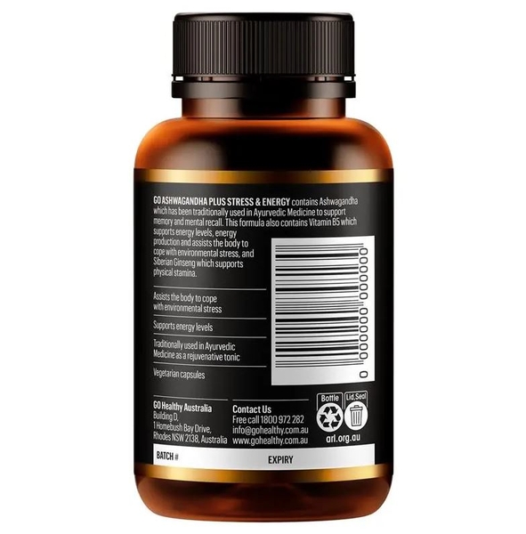 Viên uống Go Healthy Ashwagandha Plus Stress & Energy 1 A Day