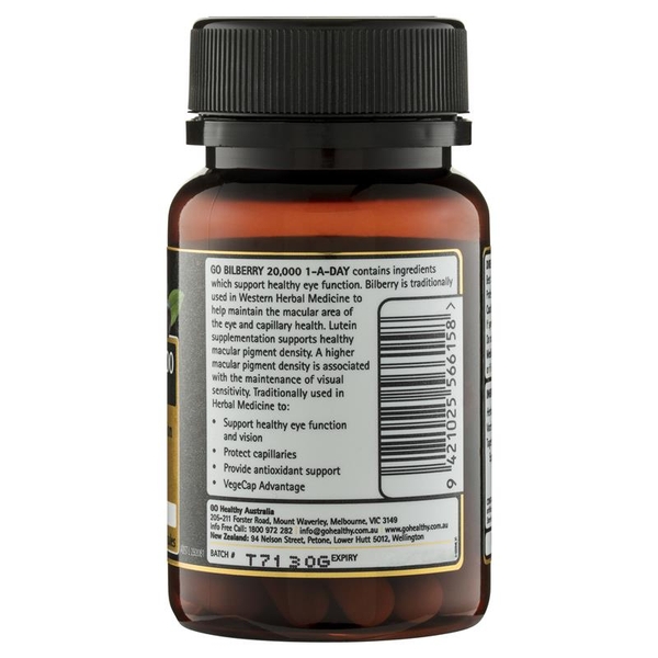 Viên uống bổ mắt Go Healthy Bilberry Eye Support 20000mg 30 viên