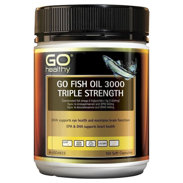 Dầu cá hàm lượng cao Go Healthy Fish 3000 Triple Strength Softgel 150 viên