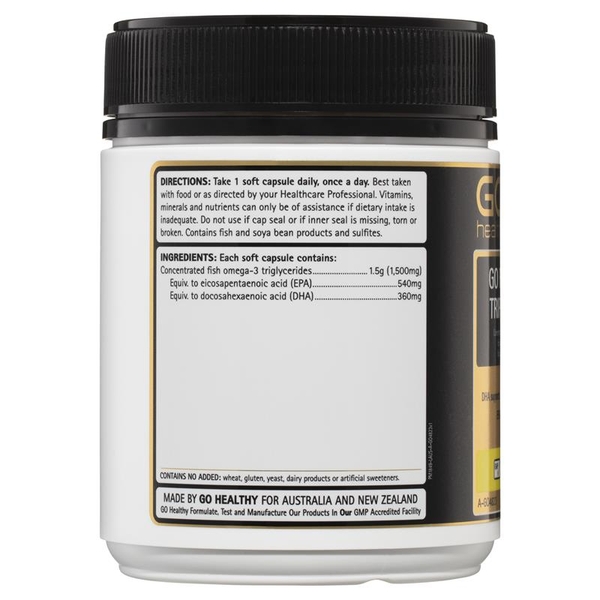 Dầu cá hàm lượng cao Go Healthy Fish 3000 Triple Strength Softgel 150 viên
