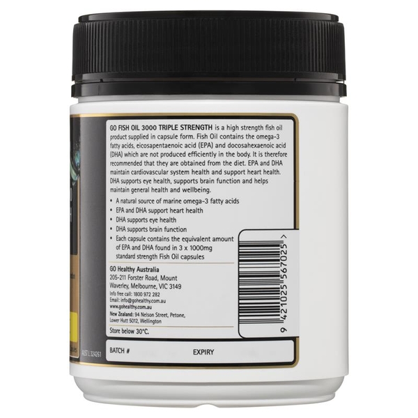 Dầu cá hàm lượng cao Go Healthy Fish 3000 Triple Strength Softgel 150 viên