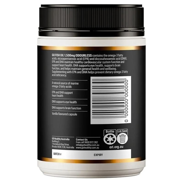Dầu cá không mùi Go Healthy Fish Oil 1500mg Odourless