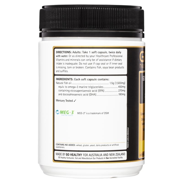 Dầu cá không mùi Go Healthy Fish Oil 1500mg Odourless