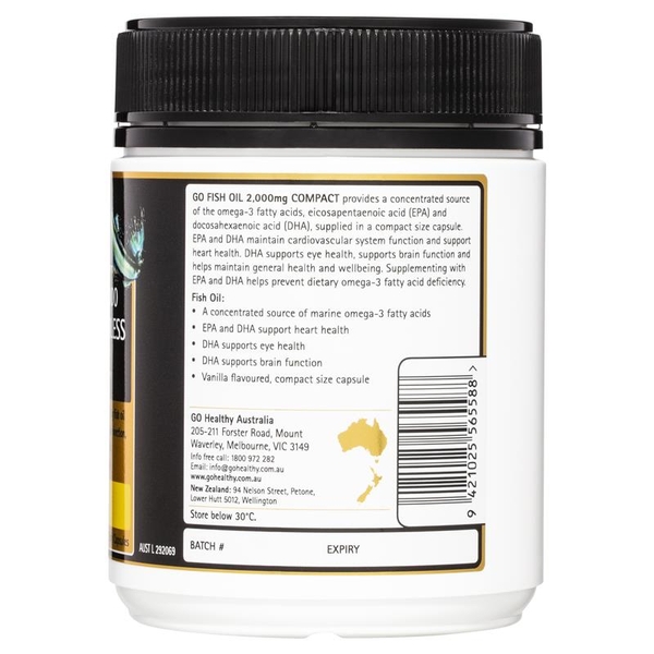 Dầu cá không mùi Go Healthy Fish Oil 2000 Compact Odourless 230 viên