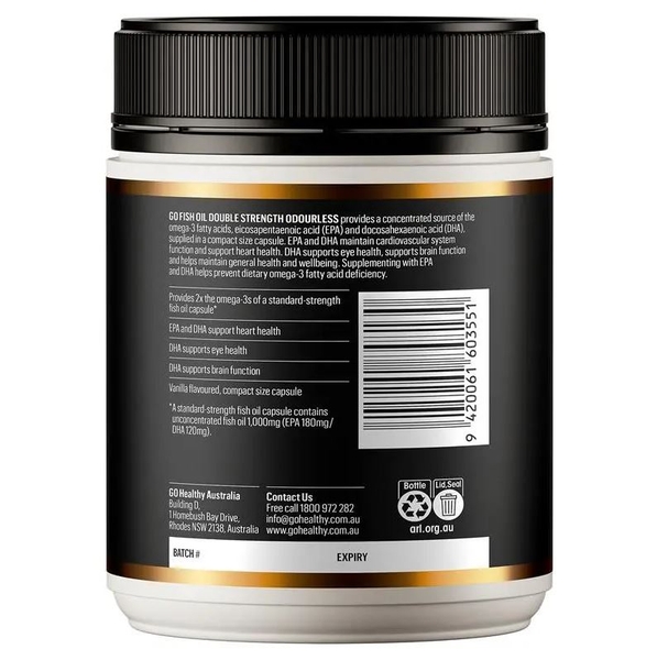 Dầu cá không mùi Go Healthy Fish Oil 2000 Compact Odourless 230 viên