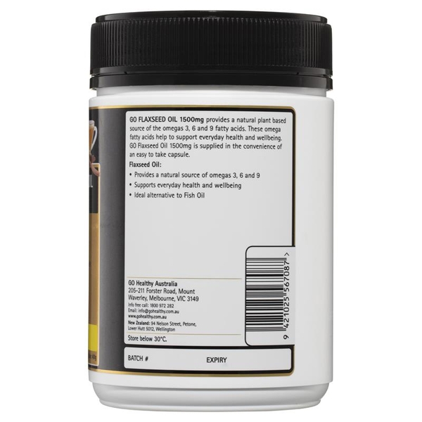 Dầu hạt lanh Go Healthy Flaxseed Oil 1500mg 200 viên