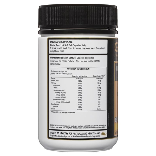 Dầu hạt gai Go Healthy Hemp Seed Oil 1100mg 100 viên
