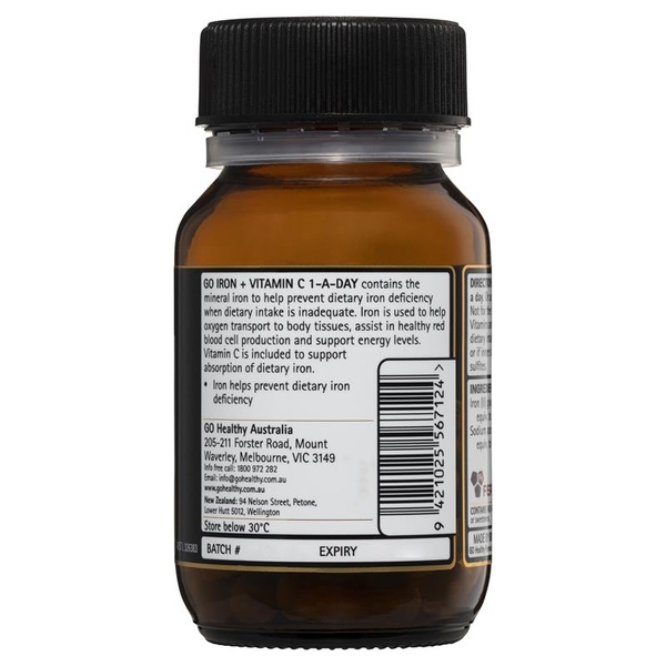 Viên uống Go Healthy Iron + Vit C 500mg 30 viên