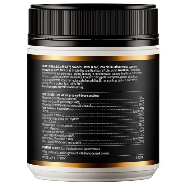 Bột uống Go Healthy Magnesium Powder Zealand Blackcurrant 250g