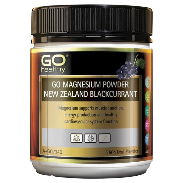 Bột uống Go Healthy Magnesium Powder Zealand Blackcurrant 250g