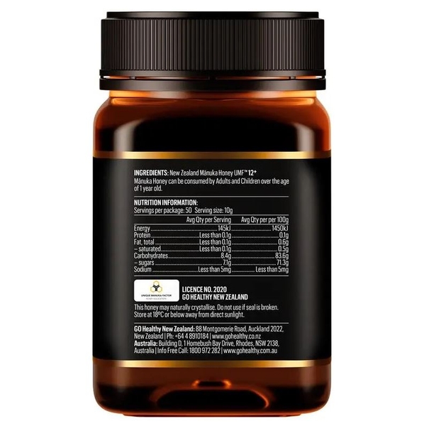Mật ong Úc Go Healthy Manuka Honey UMF 12+ ( MGO 350+)