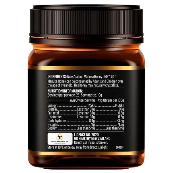 Mật ong Úc Go Healthy Manuka Honey UMF 20+ ( MGO 830+) 250g