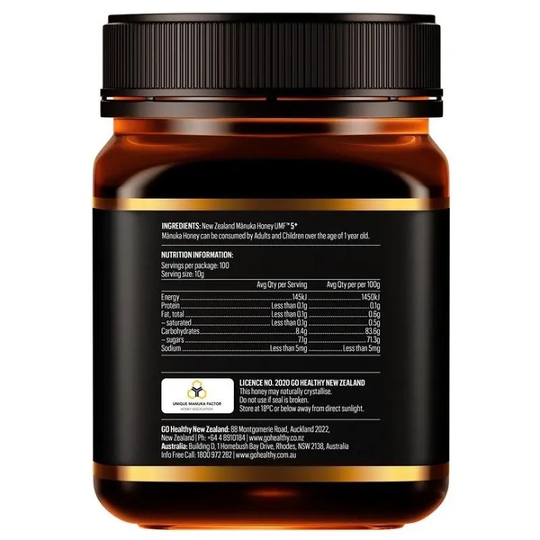 Mật ong Manuka Úc GO Healthy UMF 5+ (MGO 83+) Manuka Honey
