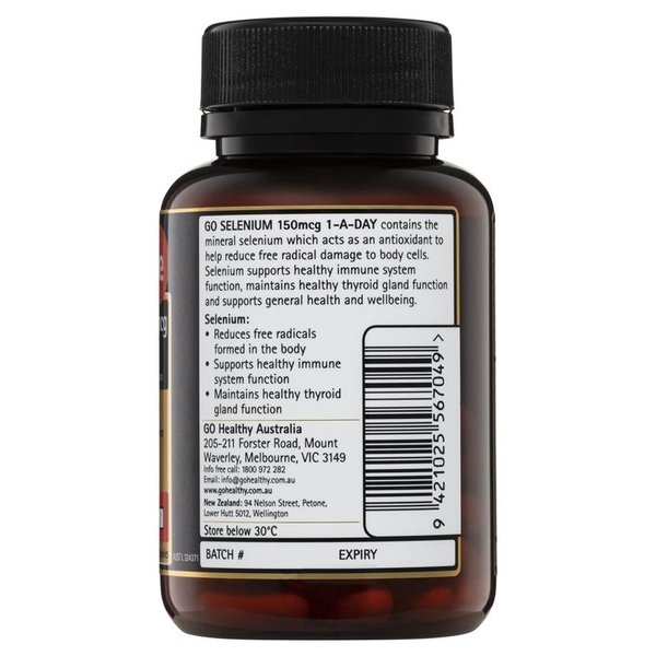 Viên uống chống oxy hóa Go Healthy Selenium 150mcg 1 A Day 60 viên