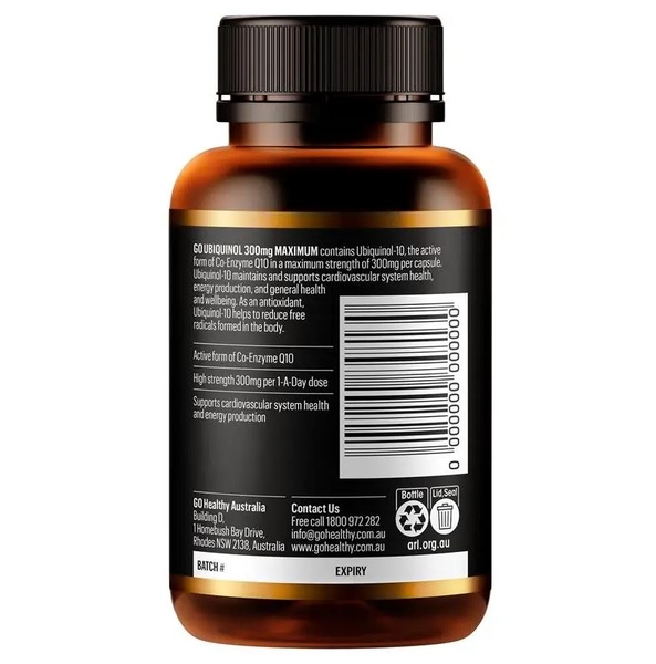 Viên uống hỗ trợ sức khỏe tim mạch Go Healthy Ubiquinol 300mg Maximum 30 viên