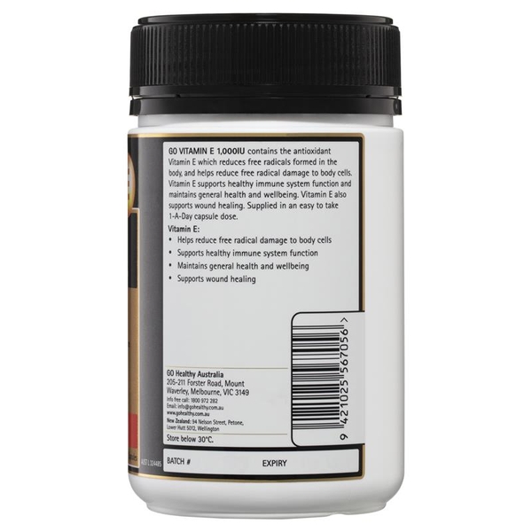 Viên uống bổ sung Vitamin E Go Healthy Vitamin E 1000IU Softgel 120 viên