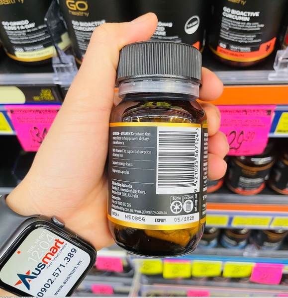 Viên uống Go Healthy Iron + Vit C 500mg 30 viên