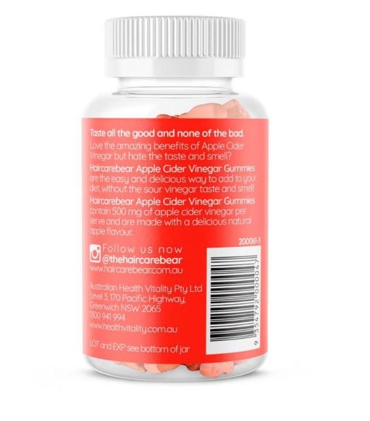 Kẹo dẻo Haircarebear Apple Cider Vinegar Gummies 60 viên