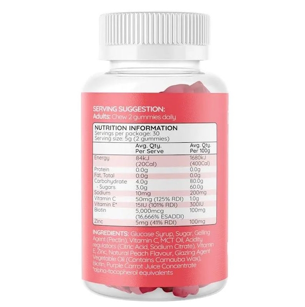 Kẹo dẻo Haircarebear Hair Skin Nails Gummies 60 viên