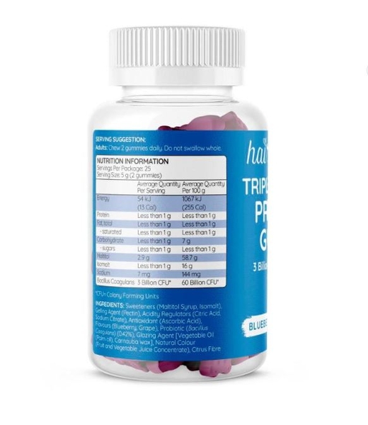 Kẹo dẻo Haircarebear Triple Strength Probiotic Gummies 50 viên