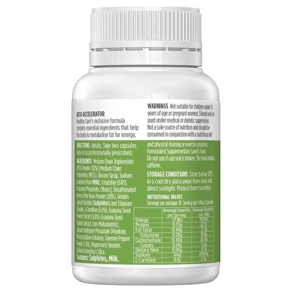 Viên uống hỗ trợ giảm cân Healthy Care Keto Accelerator 60 viên