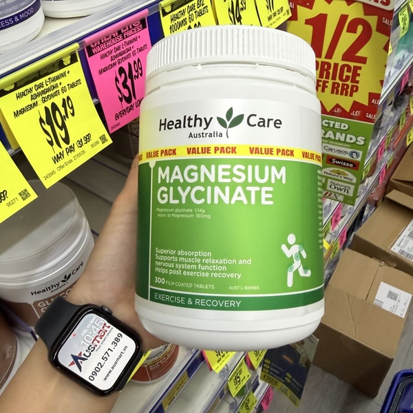 Viên uống magnesium hỗ trợ cơ bắp và thần kinh Healthy Care Magnesium Glycinate